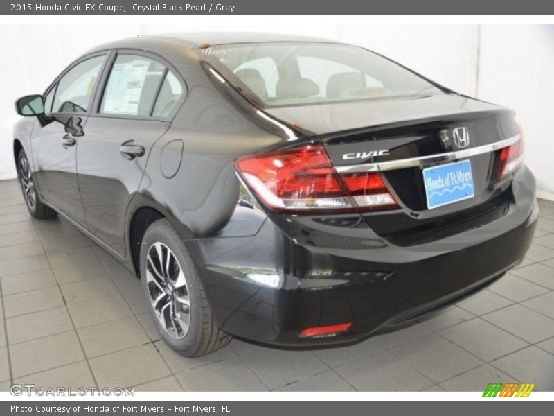 Crystal Black Pearl / Gray 2015 Honda Civic EX Coupe