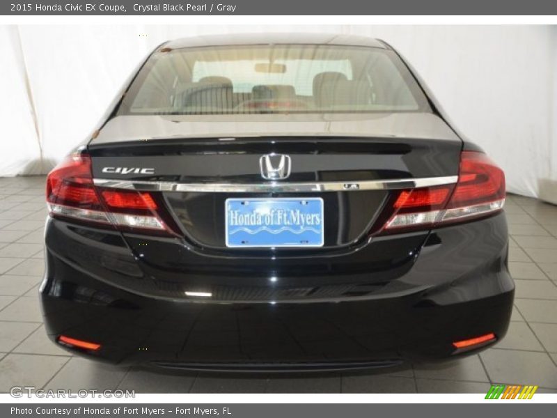 Crystal Black Pearl / Gray 2015 Honda Civic EX Coupe