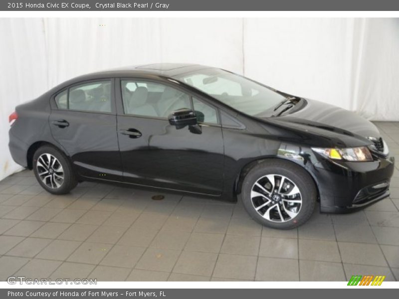 Crystal Black Pearl / Gray 2015 Honda Civic EX Coupe