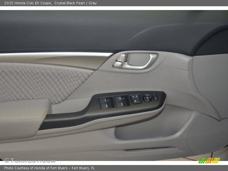 Crystal Black Pearl / Gray 2015 Honda Civic EX Coupe