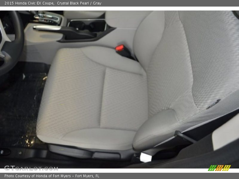 Crystal Black Pearl / Gray 2015 Honda Civic EX Coupe