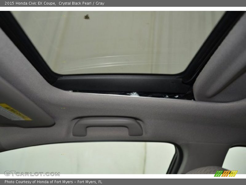 Crystal Black Pearl / Gray 2015 Honda Civic EX Coupe