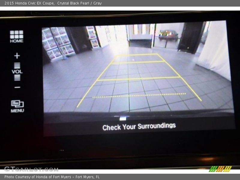 Crystal Black Pearl / Gray 2015 Honda Civic EX Coupe