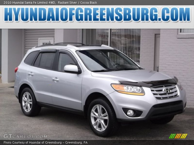 Radiant Silver / Cocoa Black 2010 Hyundai Santa Fe Limited 4WD