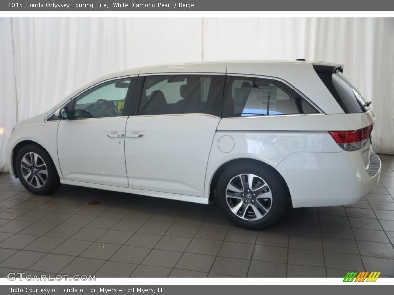 White Diamond Pearl / Beige 2015 Honda Odyssey Touring Elite