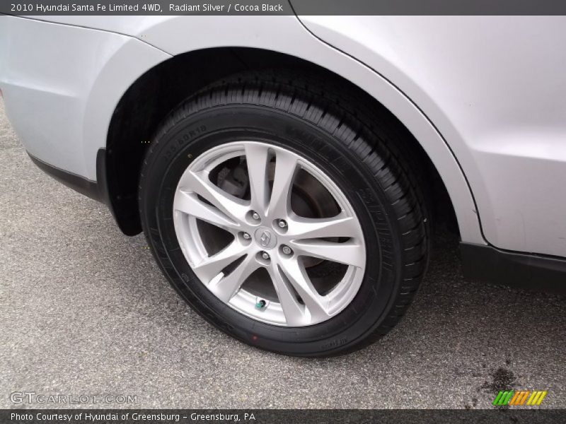 Radiant Silver / Cocoa Black 2010 Hyundai Santa Fe Limited 4WD