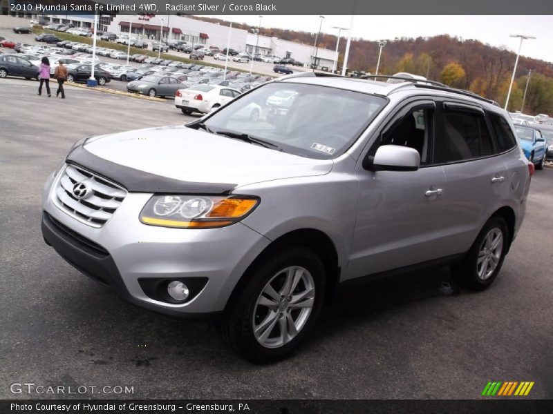 Radiant Silver / Cocoa Black 2010 Hyundai Santa Fe Limited 4WD