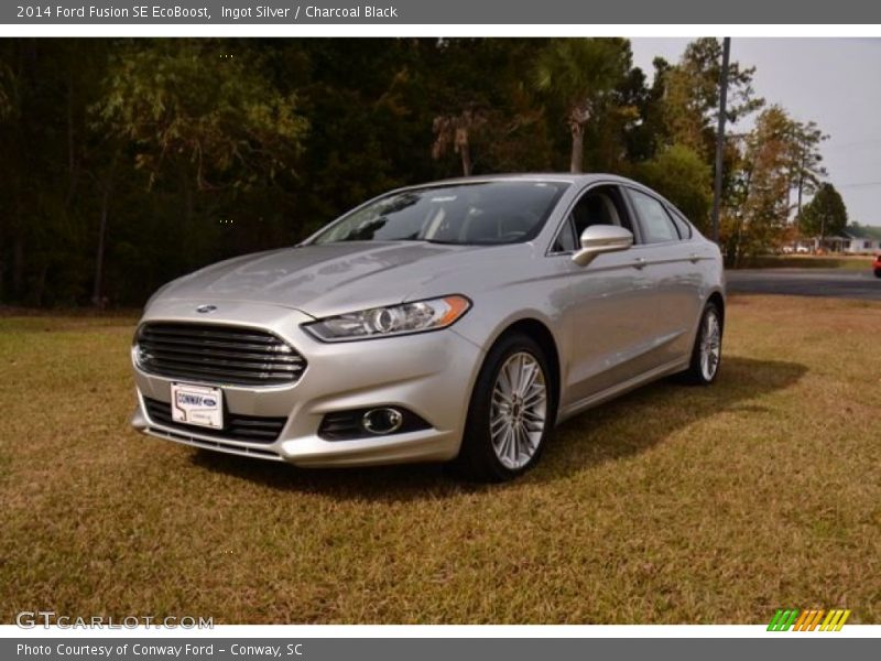 Ingot Silver / Charcoal Black 2014 Ford Fusion SE EcoBoost