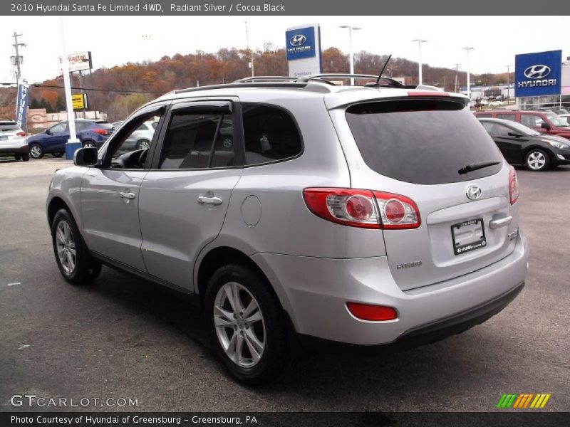 Radiant Silver / Cocoa Black 2010 Hyundai Santa Fe Limited 4WD