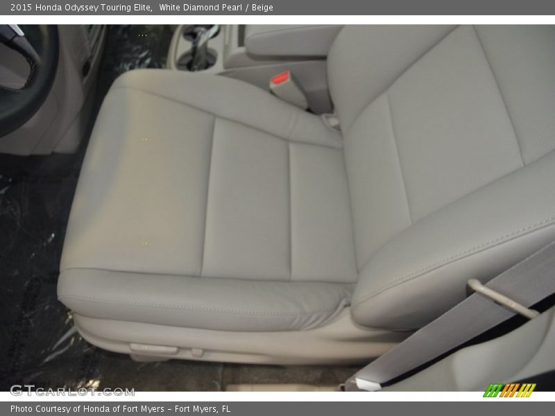 White Diamond Pearl / Beige 2015 Honda Odyssey Touring Elite