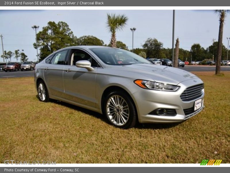 Ingot Silver / Charcoal Black 2014 Ford Fusion SE EcoBoost