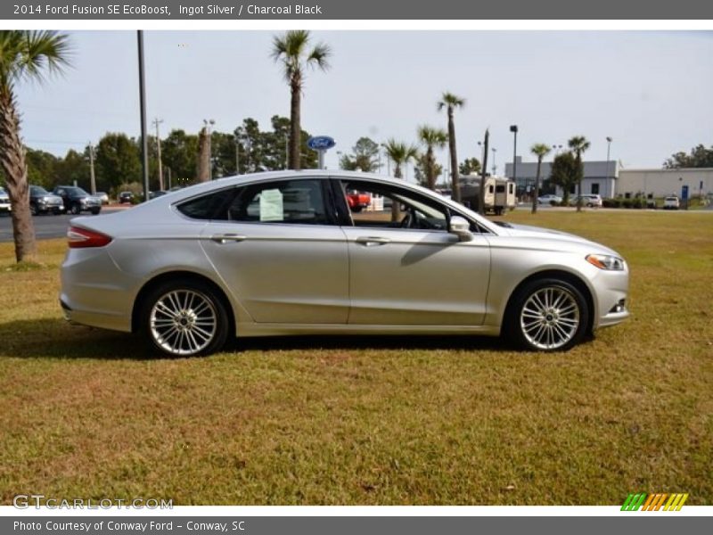 Ingot Silver / Charcoal Black 2014 Ford Fusion SE EcoBoost