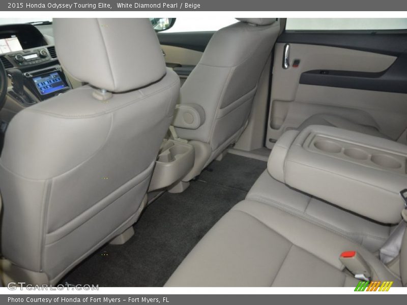 White Diamond Pearl / Beige 2015 Honda Odyssey Touring Elite