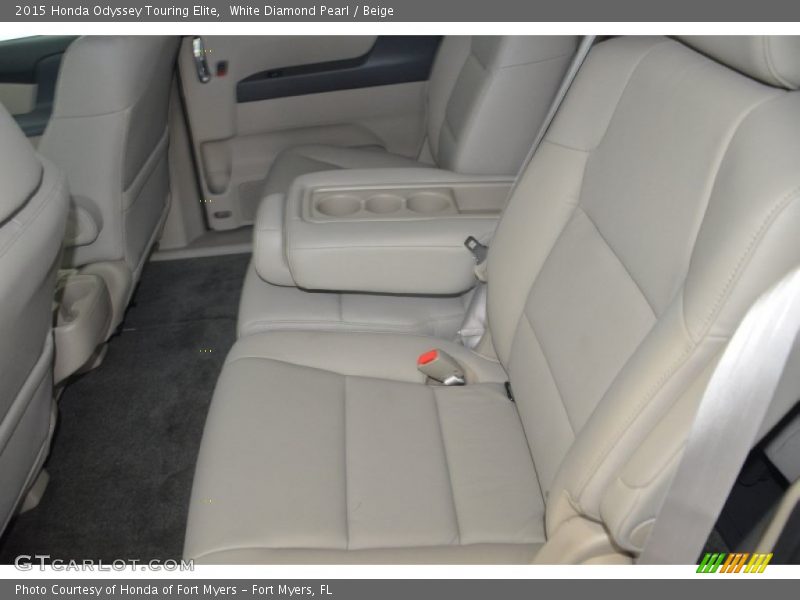 White Diamond Pearl / Beige 2015 Honda Odyssey Touring Elite
