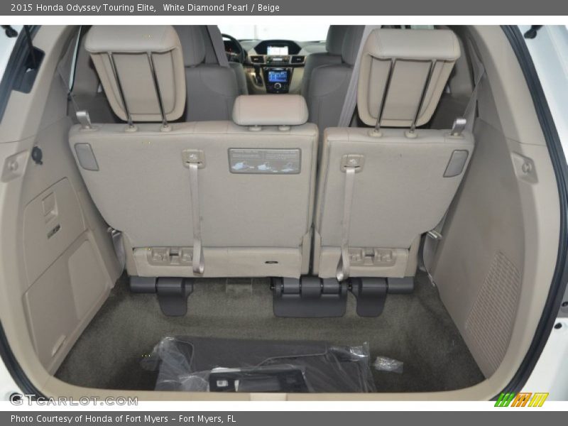 White Diamond Pearl / Beige 2015 Honda Odyssey Touring Elite