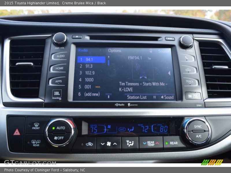 Controls of 2015 Highlander Limited