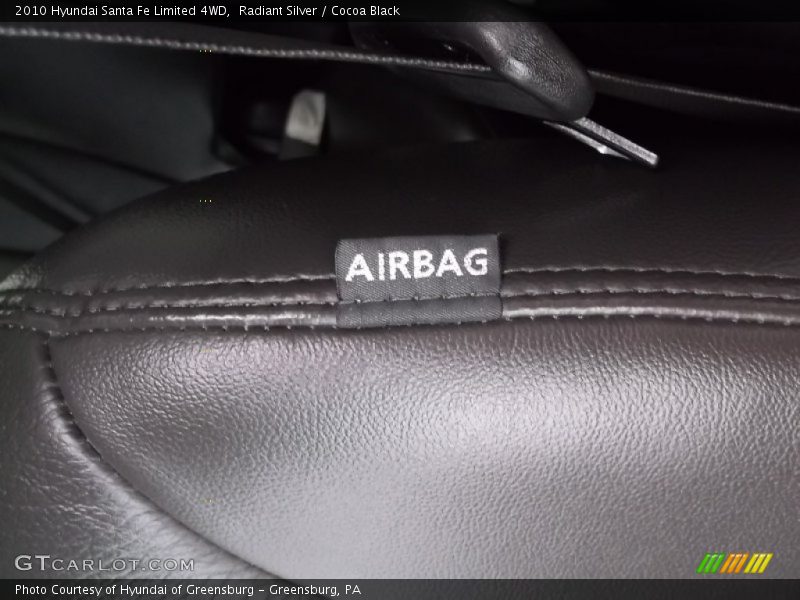 Radiant Silver / Cocoa Black 2010 Hyundai Santa Fe Limited 4WD