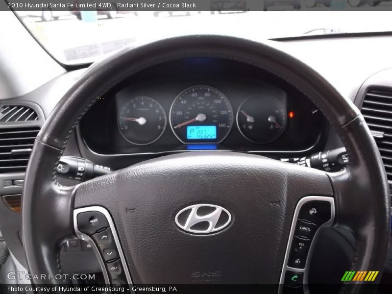 Radiant Silver / Cocoa Black 2010 Hyundai Santa Fe Limited 4WD