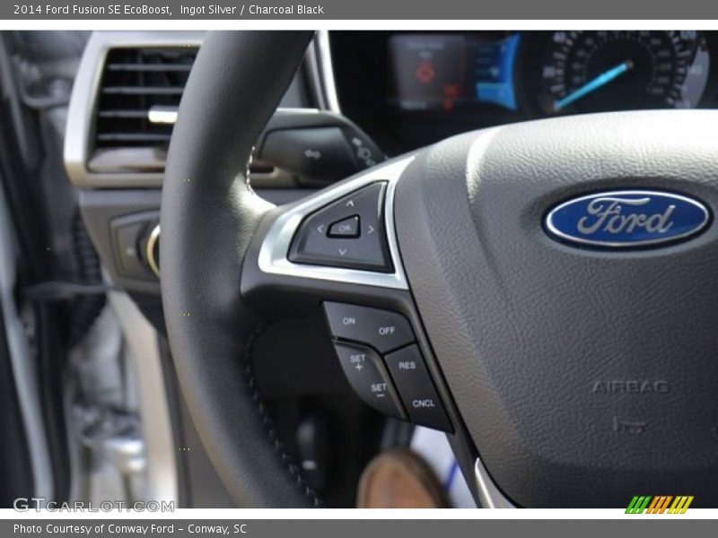 Ingot Silver / Charcoal Black 2014 Ford Fusion SE EcoBoost