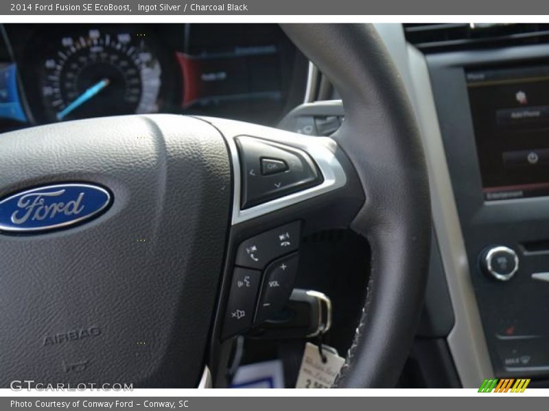 Ingot Silver / Charcoal Black 2014 Ford Fusion SE EcoBoost