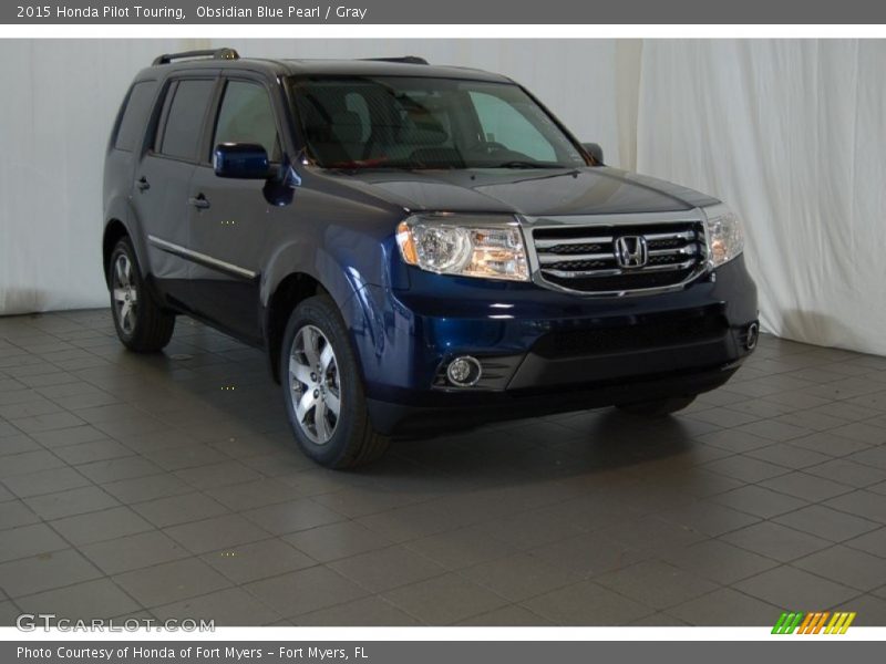 Obsidian Blue Pearl / Gray 2015 Honda Pilot Touring