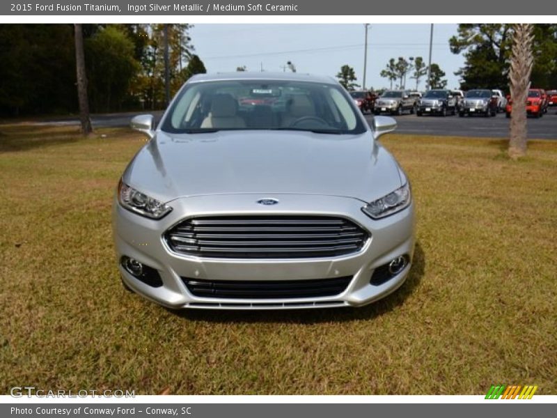 Ingot Silver Metallic / Medium Soft Ceramic 2015 Ford Fusion Titanium