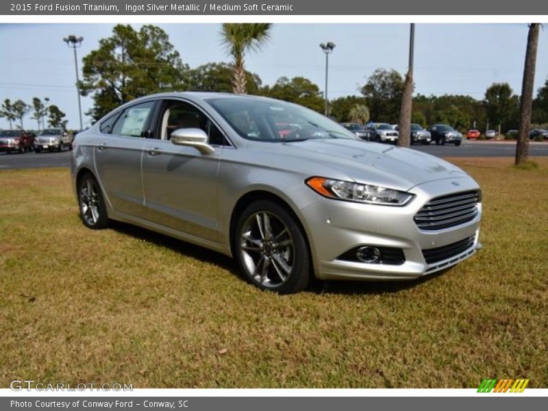 Ingot Silver Metallic / Medium Soft Ceramic 2015 Ford Fusion Titanium