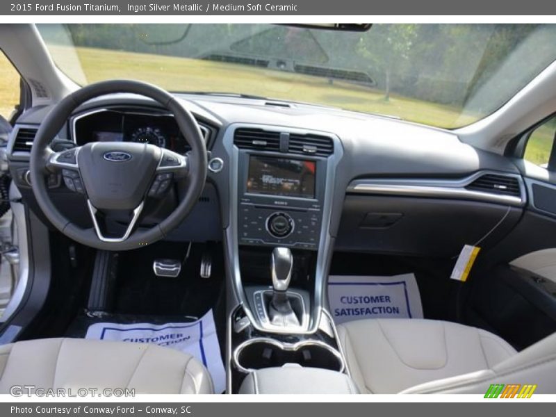 Ingot Silver Metallic / Medium Soft Ceramic 2015 Ford Fusion Titanium