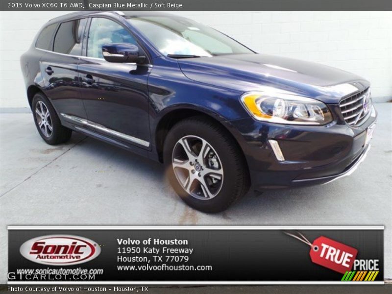 Caspian Blue Metallic / Soft Beige 2015 Volvo XC60 T6 AWD