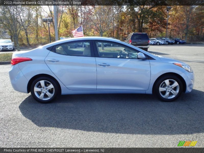 Blue Sky Metallic / Beige 2012 Hyundai Elantra GLS