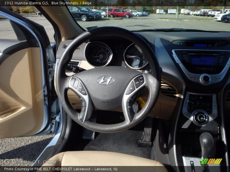 Blue Sky Metallic / Beige 2012 Hyundai Elantra GLS