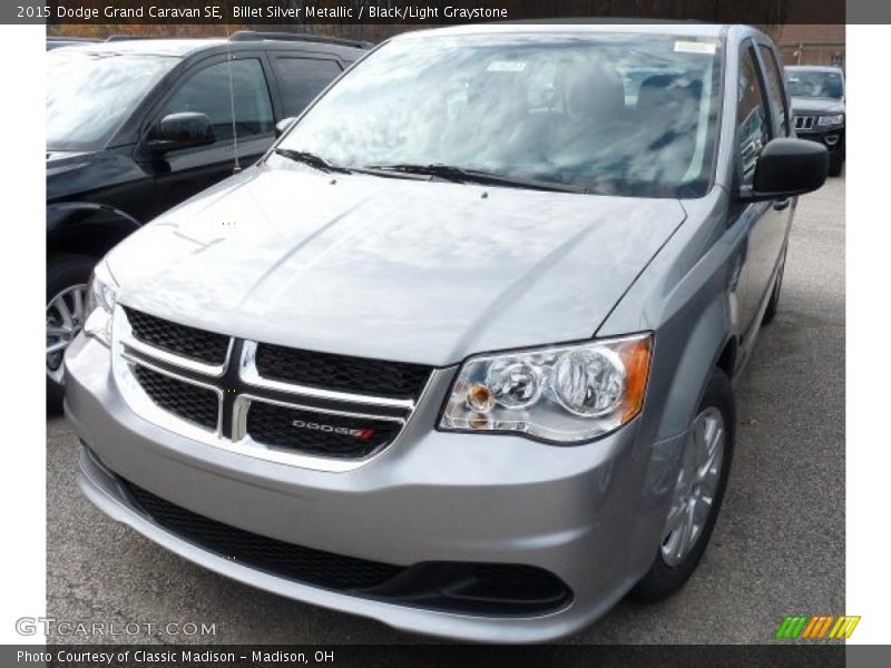 Billet Silver Metallic / Black/Light Graystone 2015 Dodge Grand Caravan SE