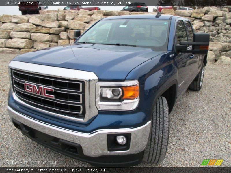 Stone Blue Metallic / Jet Black 2015 GMC Sierra 1500 SLE Double Cab 4x4