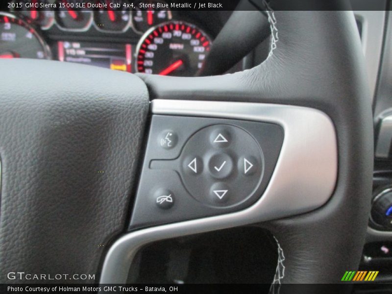 Stone Blue Metallic / Jet Black 2015 GMC Sierra 1500 SLE Double Cab 4x4