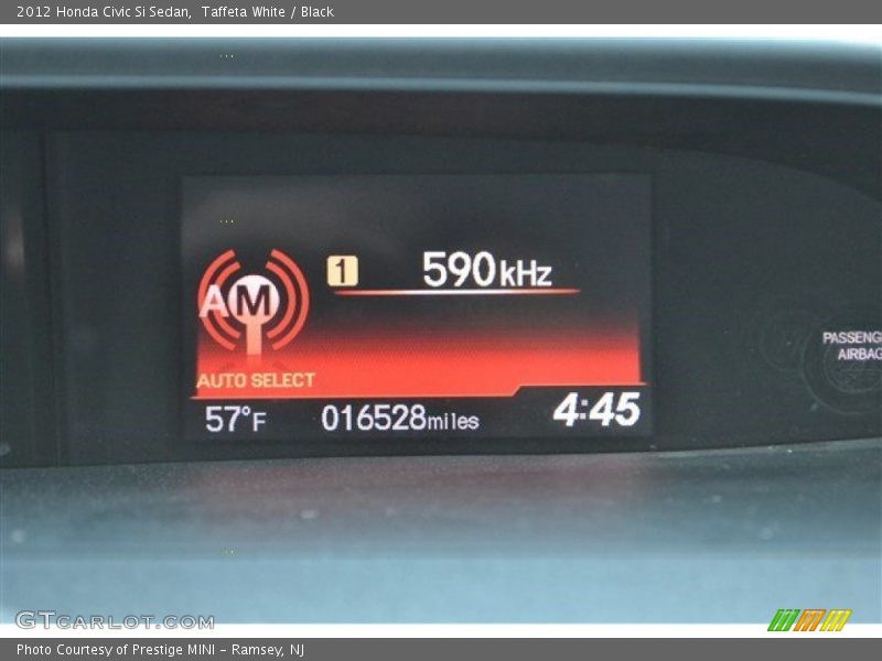 Taffeta White / Black 2012 Honda Civic Si Sedan
