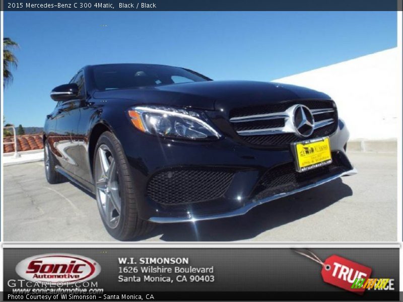 Black / Black 2015 Mercedes-Benz C 300 4Matic