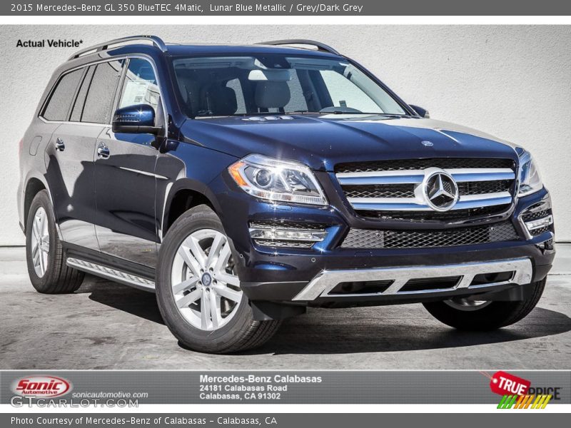 Lunar Blue Metallic / Grey/Dark Grey 2015 Mercedes-Benz GL 350 BlueTEC 4Matic