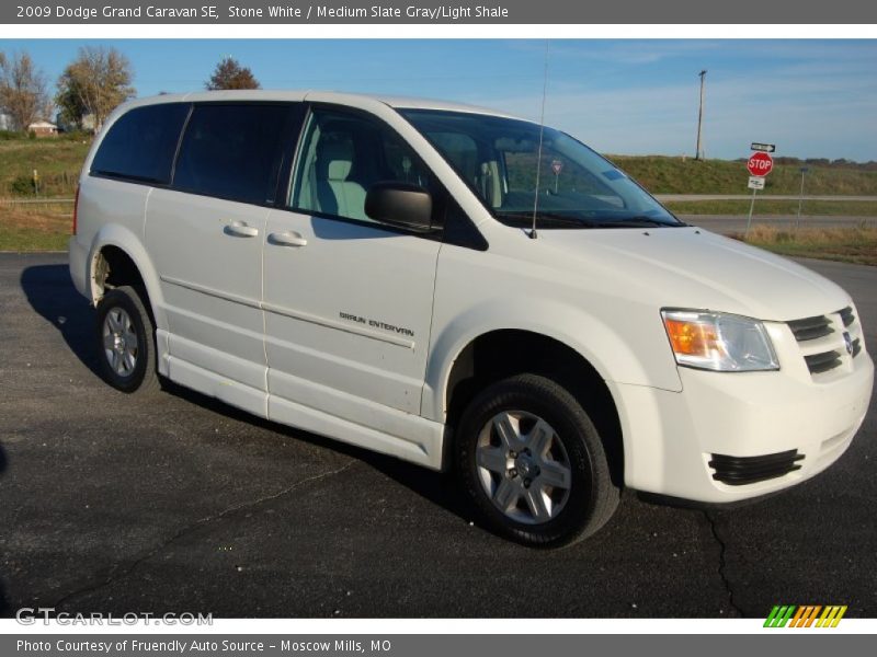 Stone White / Medium Slate Gray/Light Shale 2009 Dodge Grand Caravan SE