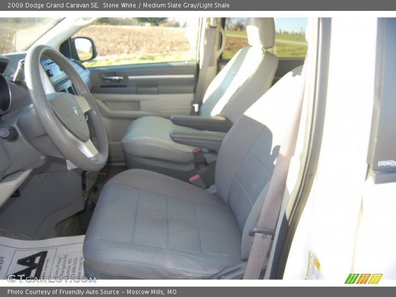 Stone White / Medium Slate Gray/Light Shale 2009 Dodge Grand Caravan SE