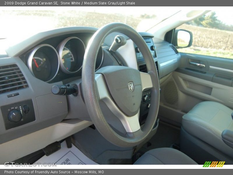 Stone White / Medium Slate Gray/Light Shale 2009 Dodge Grand Caravan SE