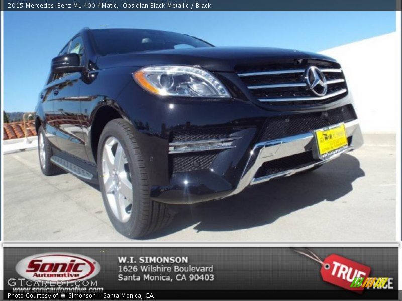 Obsidian Black Metallic / Black 2015 Mercedes-Benz ML 400 4Matic
