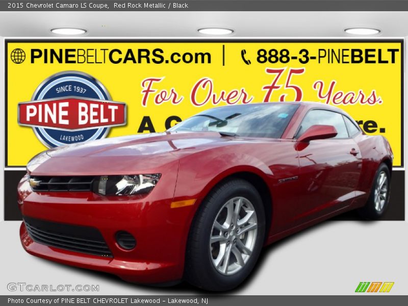 Red Rock Metallic / Black 2015 Chevrolet Camaro LS Coupe