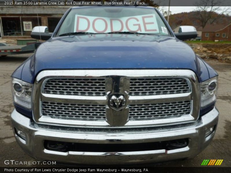 Blue Streak Pearl / Black 2015 Ram 3500 Laramie Crew Cab 4x4 Dual Rear Wheel