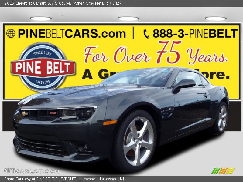 Ashen Gray Metallic / Black 2015 Chevrolet Camaro SS/RS Coupe