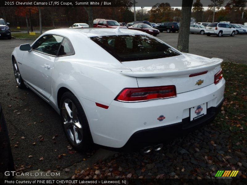Summit White / Blue 2015 Chevrolet Camaro LT/RS Coupe