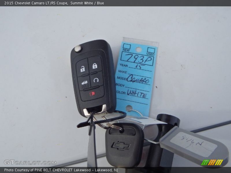 Summit White / Blue 2015 Chevrolet Camaro LT/RS Coupe