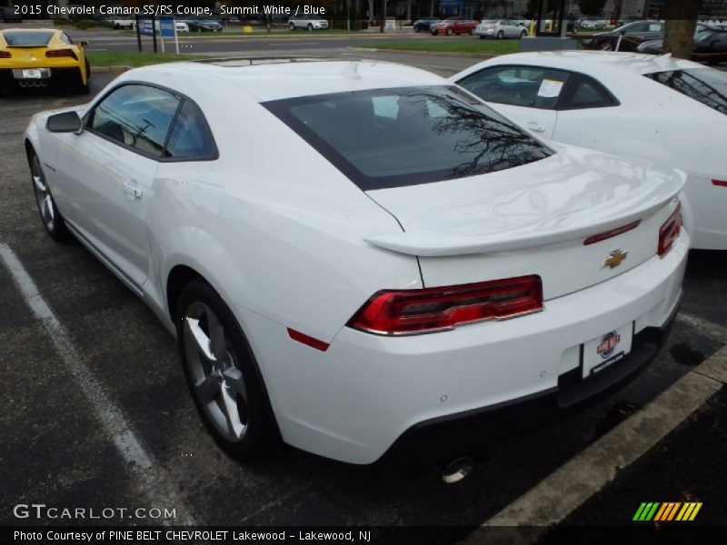 Summit White / Blue 2015 Chevrolet Camaro SS/RS Coupe
