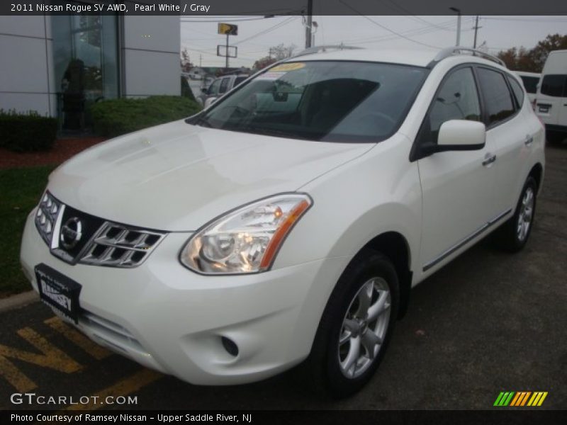 Pearl White / Gray 2011 Nissan Rogue SV AWD