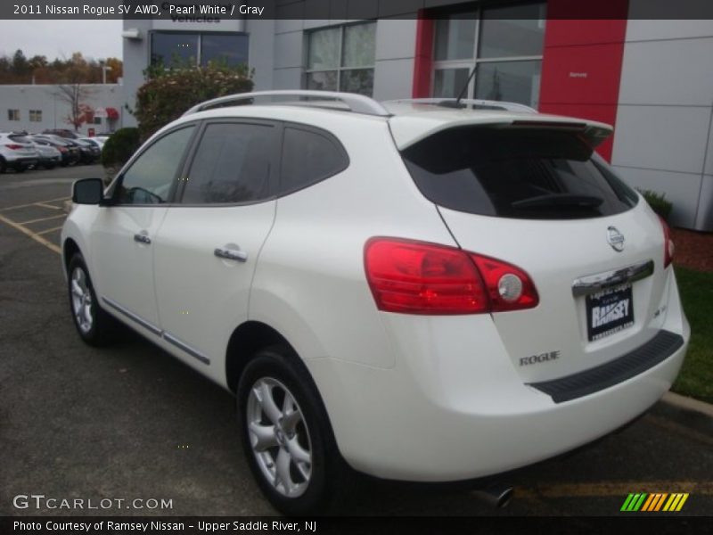 Pearl White / Gray 2011 Nissan Rogue SV AWD