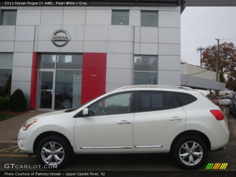 Pearl White / Gray 2011 Nissan Rogue SV AWD